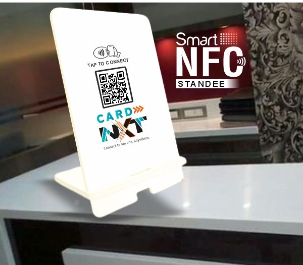 Smart NFC QR Standee (White)