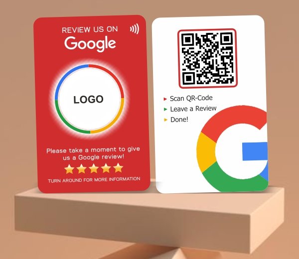 Google Review NFC Card (Red & White)